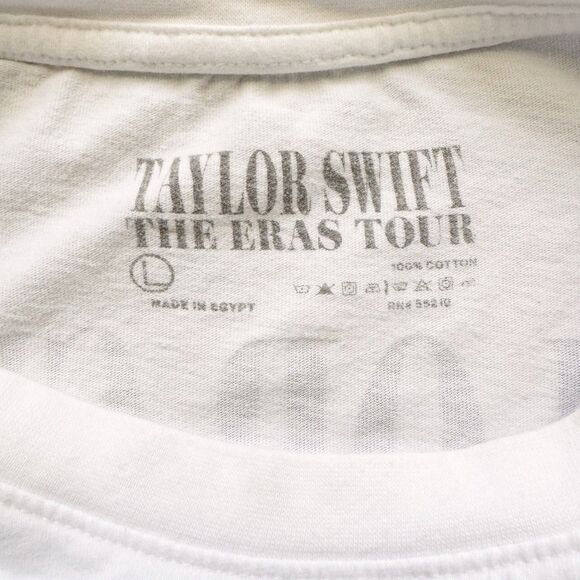 Taylor Swift Eras‎ Tour 2023 White Official Merch T-Shirt L Double Sided *flaws* - Picture 10 of 16